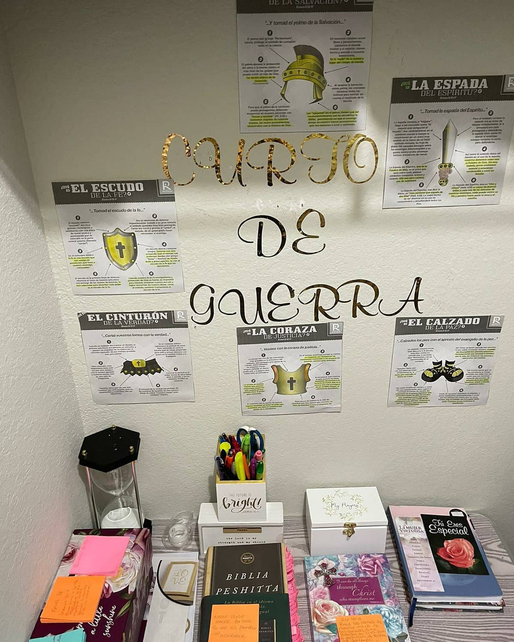 Crear tu propio "cuarto de guerra" de oración.