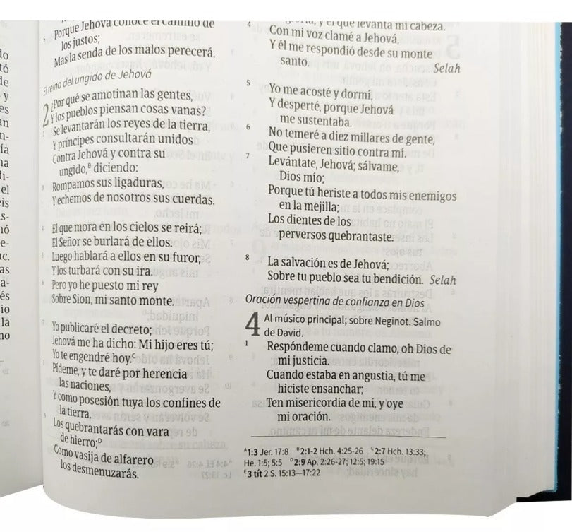 Biblia Reina Valera 1960 compacta Azul Bordado Sobre Tela