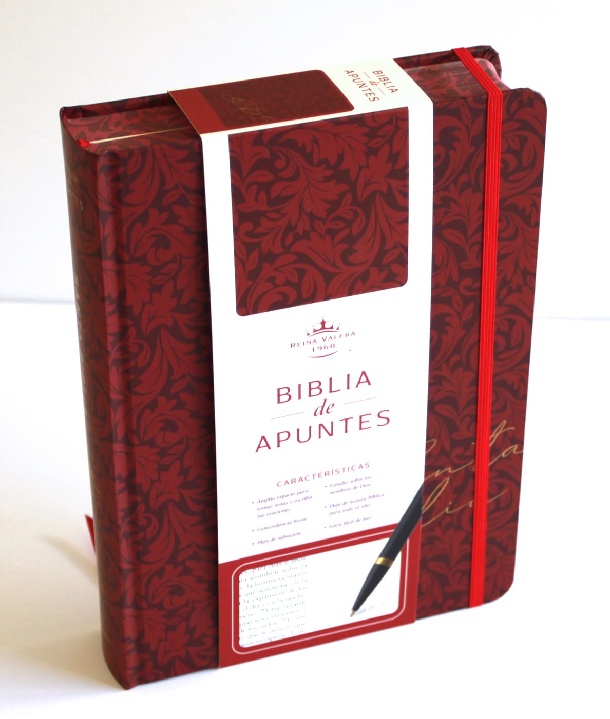 Biblia de Apuntes RVR 1960 Tapa dura, Vino tinto (Edición cantos pintados)