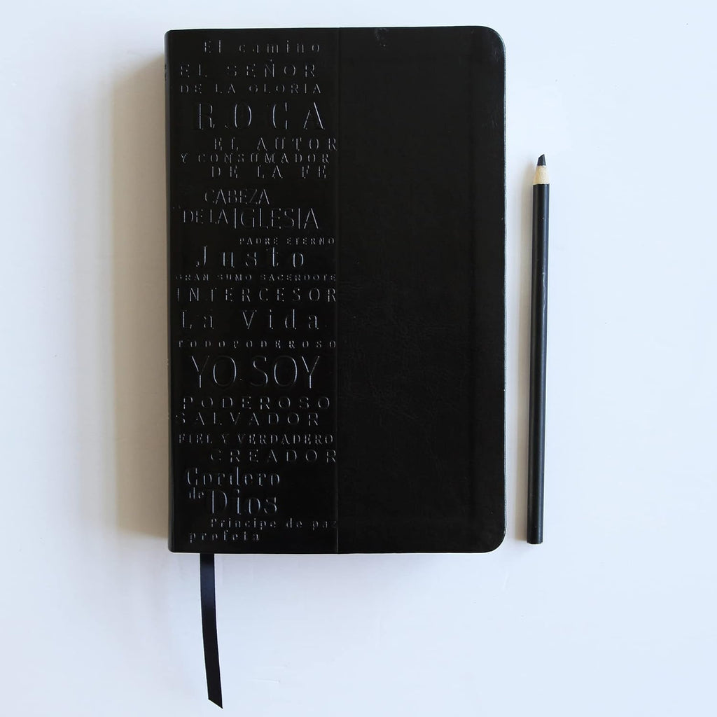 Biblia RVR60 letra grande tamaño manual, simil piel negro con nombres de Dios