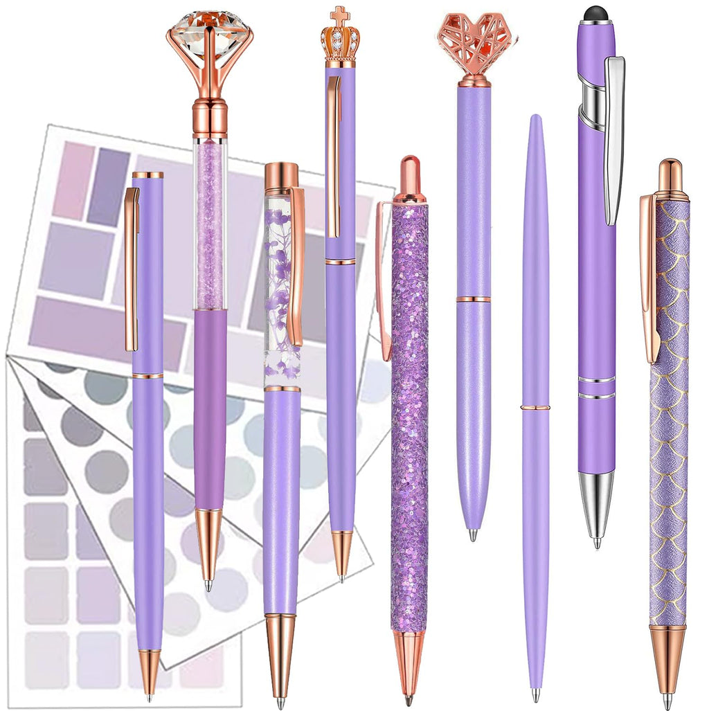 Organizadores y accesorios de escritorio morados Purple Desk Organizers and Accessories, Purple Office Supplies with Mesh Desk Organizer, Acrylic Tape Dispenser and Stapler, Staples, Ballpoint Pen, Clips Set, Ruler, Scissor, Sticky Labels