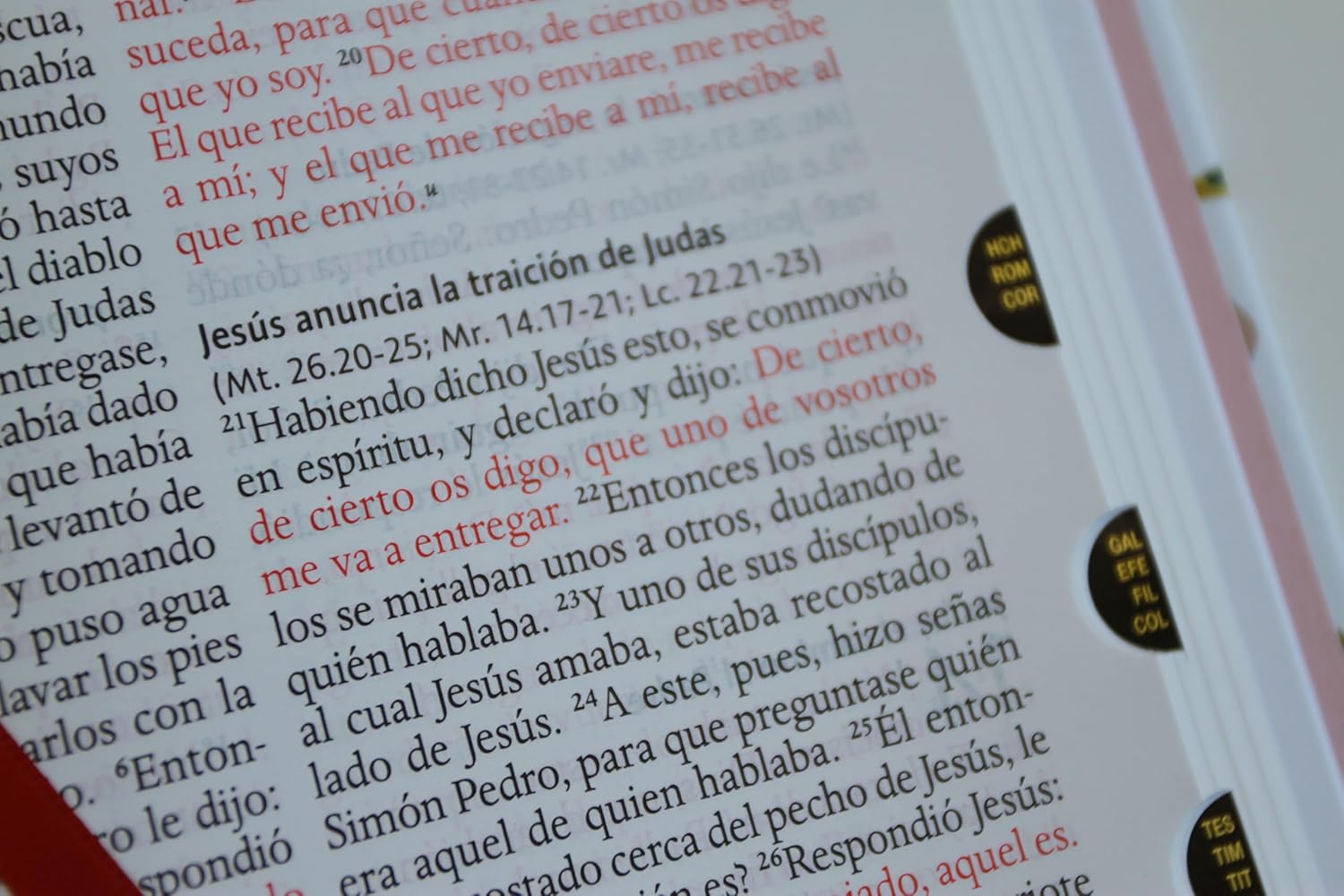 Biblia Reina Valera 1960 letra grande. Tela rosada con flores, manual con índice