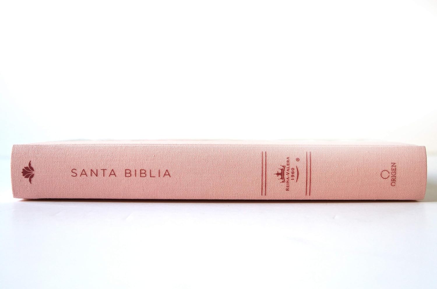 Biblia Reina Valera 1960 letra grande. Tela rosada con flores, manual con índice