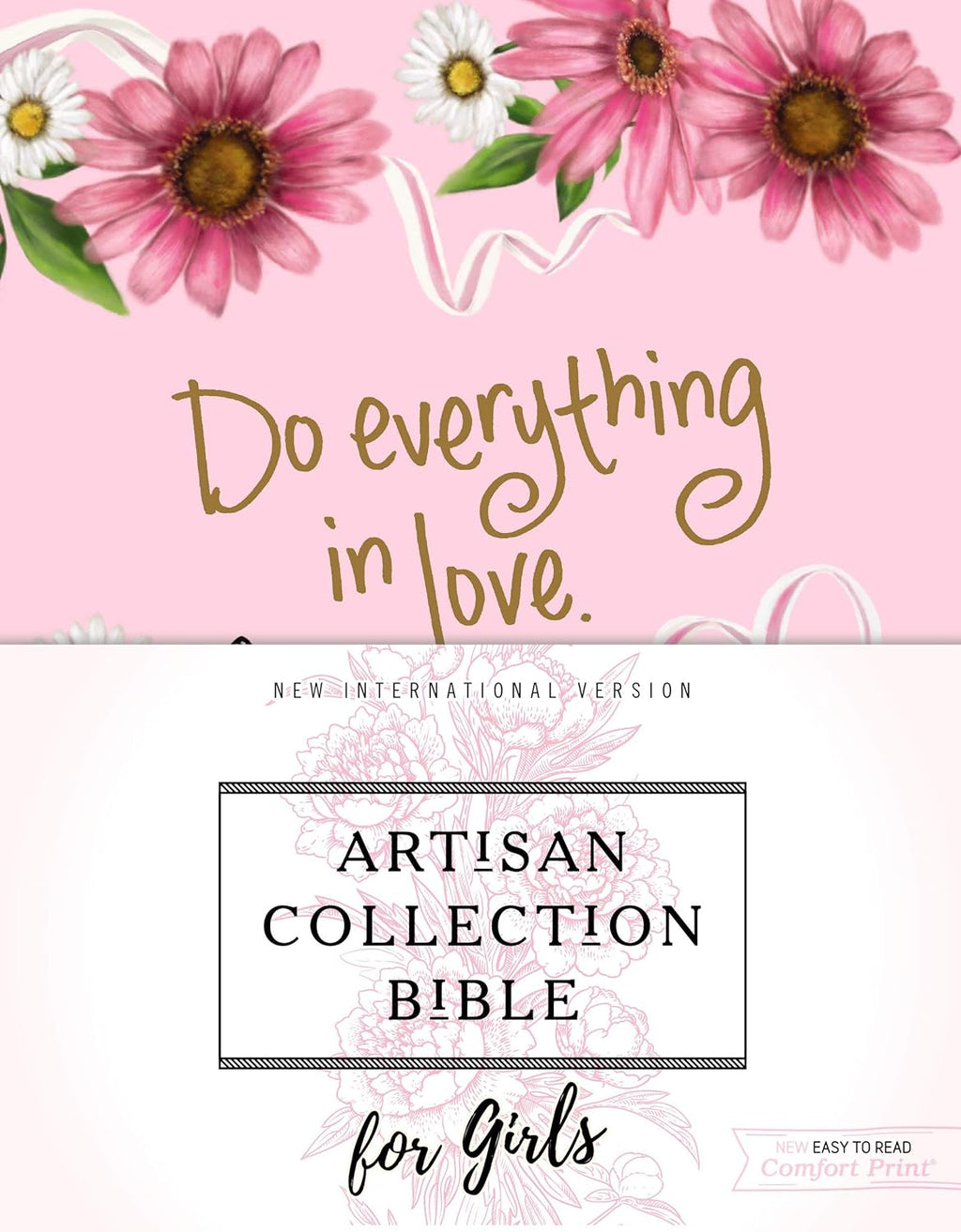 NIV, Artisan Collection Bible for Girls, Cloth over Board, Pink Daisies, Designed Edges under Gilding, Red Letter, Comfort Print