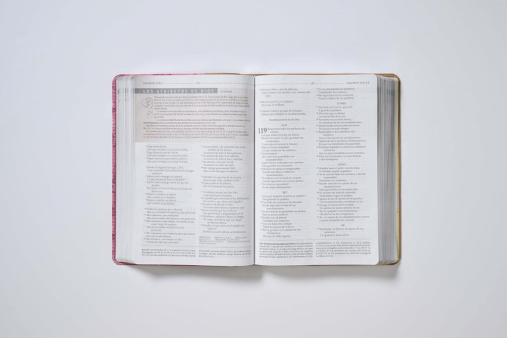RVR60, Biblia de Estudio para la Mujer, Leathersoft, Rosado floral