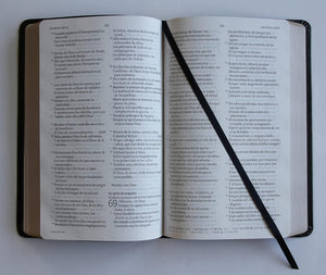 Biblia RVR60 letra grande tamaño manual, simil piel negro con nombres de Dios