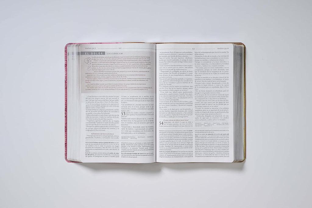 RVR60, Biblia de Estudio para la Mujer, Leathersoft, Rosado floral