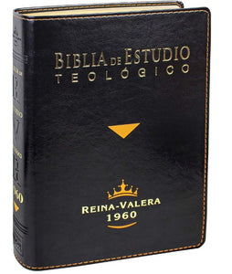 Biblia de Estudio Teológico Reina Valera 1960 Piel Fabricada Negro con Index