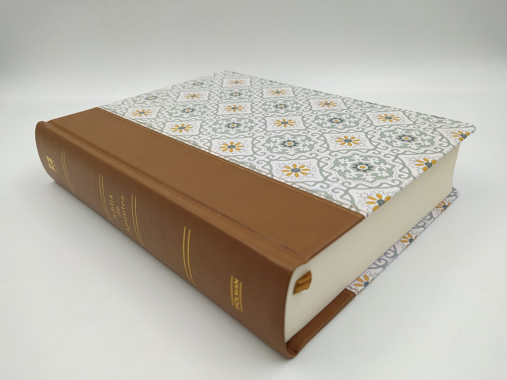 NVI Biblia de Apuntes, azulejos color salvia, símil piel