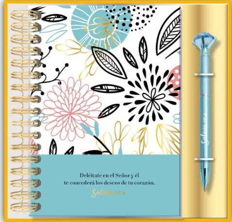 Libreta y Boligrafo Diamante - Deleitate en el Señor