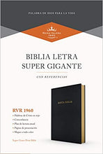 Cargar imagen en el visor de la galería, RVR 1960 Biblia letra súper gigante, negro imitación piel
