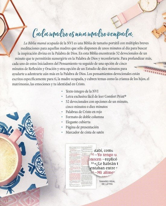 Biblia de la mamá ocupada, piel imitada turquesa