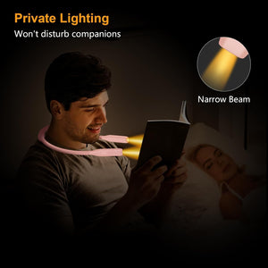 Gritin Neck Reading Light, Book Light for Reading in Bed- Eye Caring 3 Colors,Stepless Dimming Brightness,Bendable Arms，80+Hrs Runtime,Round Neck Design,Comfortable&Flexible for Reading, Knitting etc