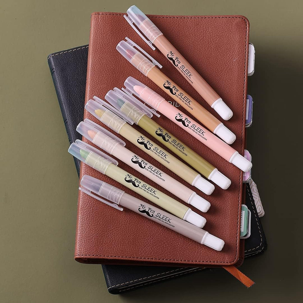 Mr. Pen No Bleed Gel Highlighter, Bible Highlighters, Assorted Colors, Pack of 8