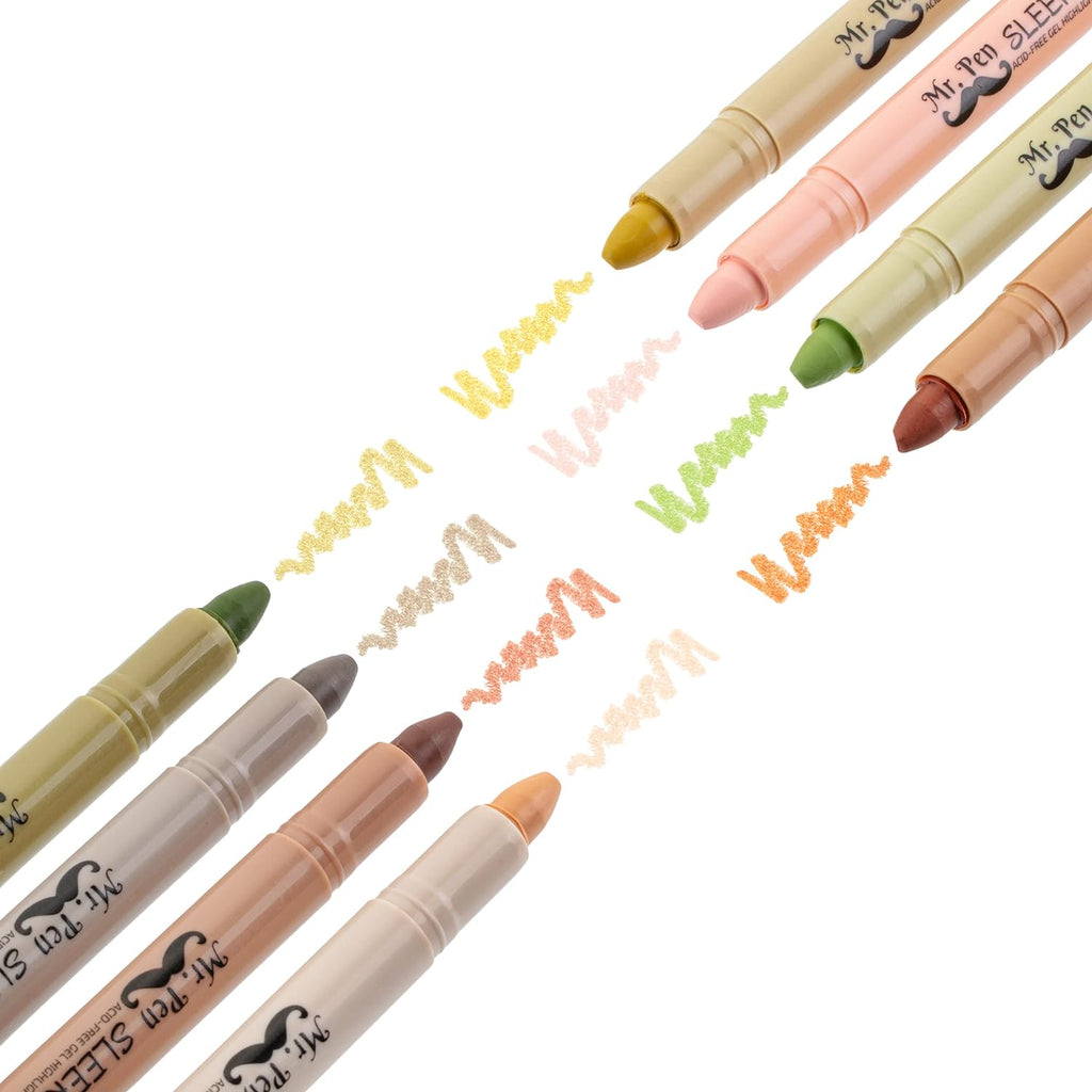 Mr. Pen No Bleed Gel Highlighter, Bible Highlighters, Assorted Colors, Pack of 8
