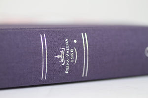 Biblia Reina Valera 1960 letra grande tela azul púrpura con flores