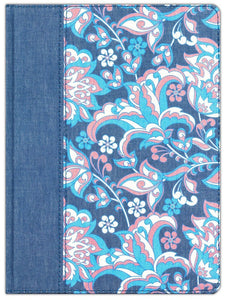 Biblia Reina Valera 1960 de Apuntes, Edición ilustrada. Tela en rosado y azul