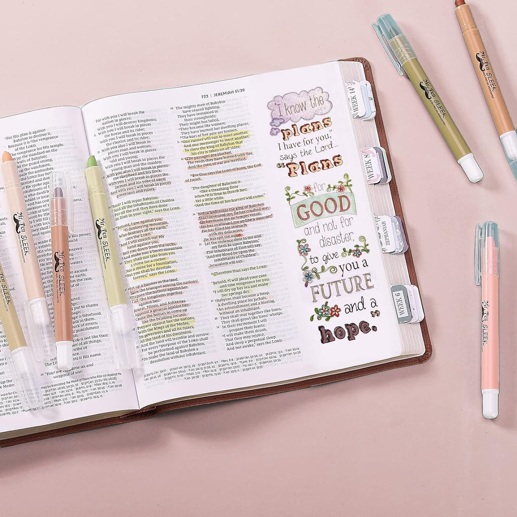 Mr. Pen No Bleed Gel Highlighter, Bible Highlighters, Assorted Colors, Pack of 8