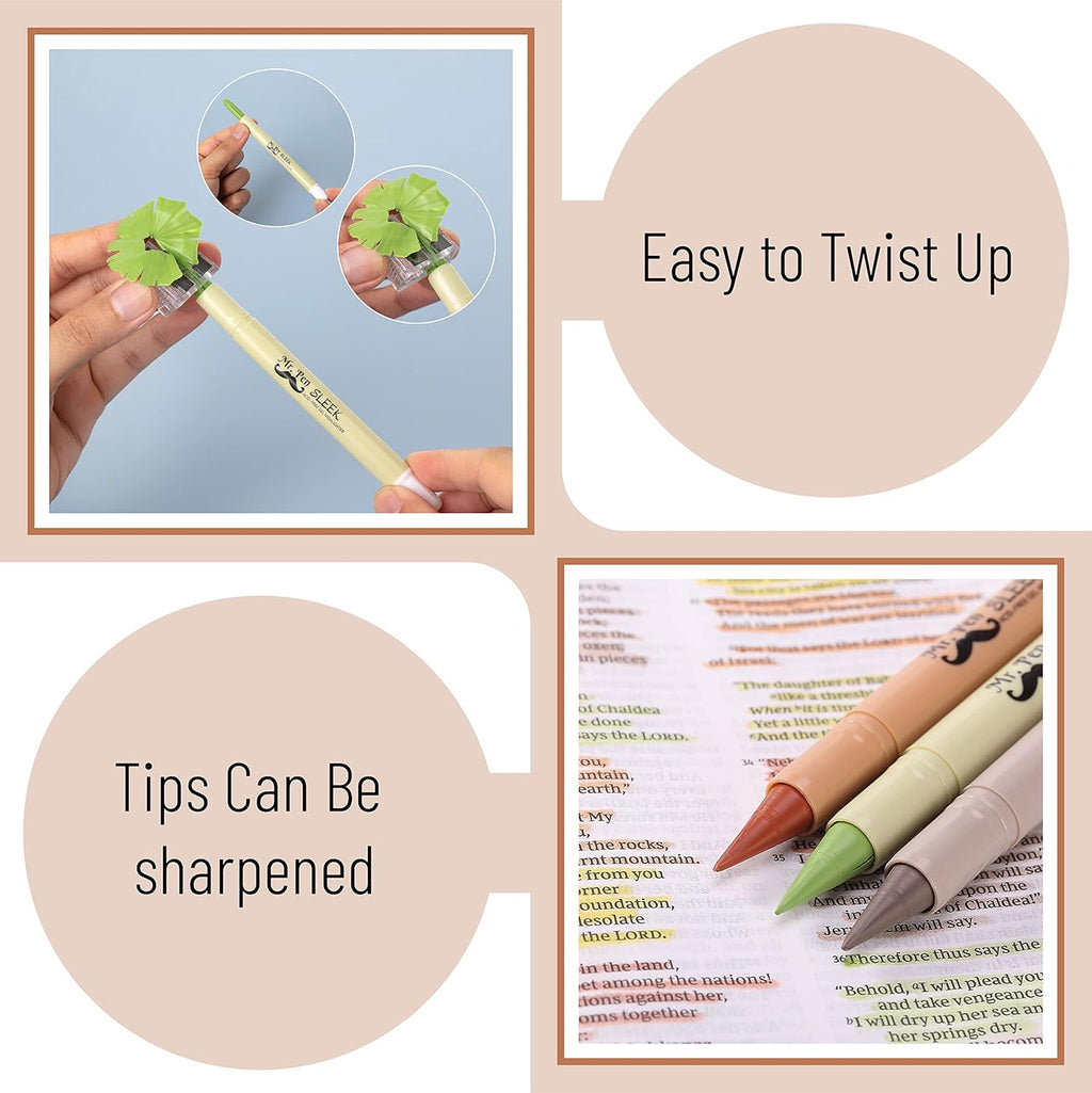 Mr. Pen No Bleed Gel Highlighter, Bible Highlighters, Assorted Colors, Pack of 8