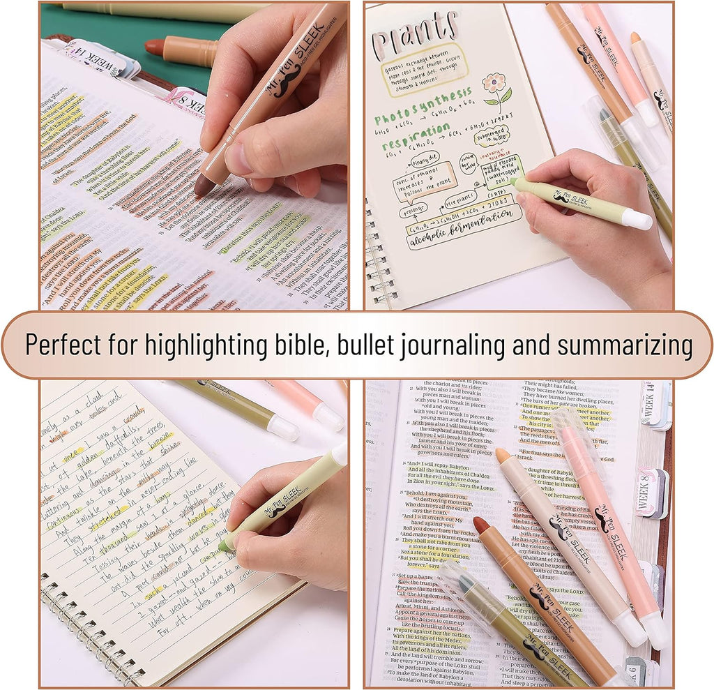 Mr. Pen No Bleed Gel Highlighter, Bible Highlighters, Assorted Colors, Pack of 8