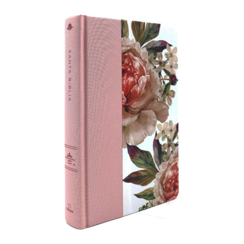 Biblia Reina Valera 1960 letra grande, Tela rosada con flores